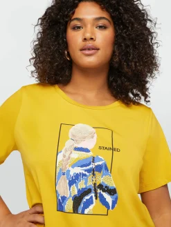 Fiorella Rubino Top E T-Shirt|T-shirt Con Stampa E Strass