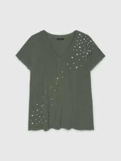 Fiorella Rubino Top E T-Shirt|T-shirt Con Strass Ricamati