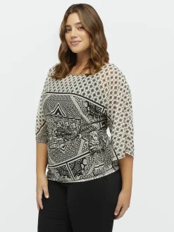 Fiorella Rubino Top E T-Shirt|T-shirt In Tulle Stampa Bandana