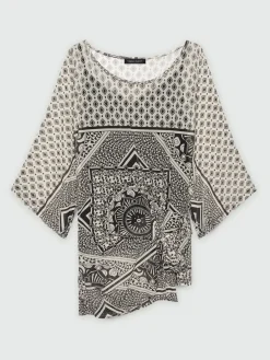 Fiorella Rubino Top E T-Shirt|T-shirt In Tulle Stampa Bandana
