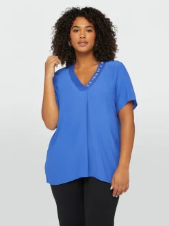 Fiorella Rubino Top E T-Shirt|T-shirt In Viscosa LENZING™ ECOVERO™ Con Ricamo