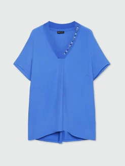Fiorella Rubino Top E T-Shirt|T-shirt In Viscosa LENZING™ ECOVERO™ Con Ricamo