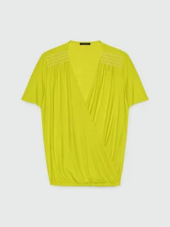 Fiorella Rubino Top E T-Shirt|T-shirt Incrociata Davanti Con Ricamo