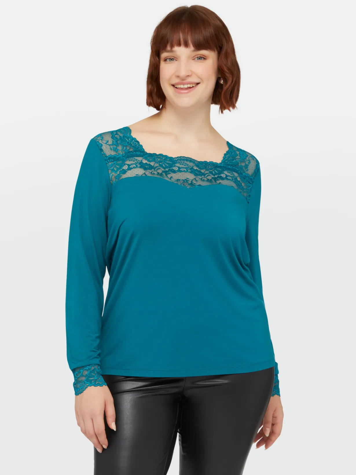 Fiorella Rubino Top E T-Shirt|T-shirt Maniche Lunghe Con Pizzo