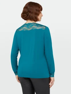 Fiorella Rubino Top E T-Shirt|T-shirt Maniche Lunghe Con Pizzo