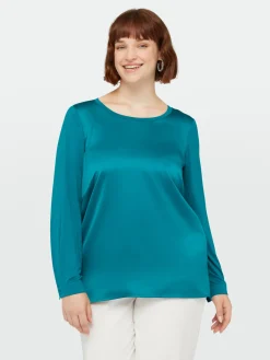 Fiorella Rubino Top E T-Shirt|T-shirt Maniche Lunghe In Due Tessuti