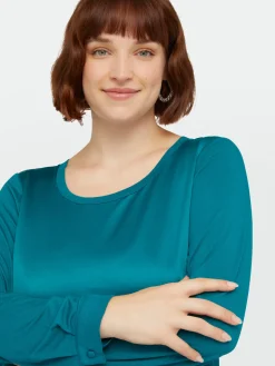 Fiorella Rubino Top E T-Shirt|T-shirt Maniche Lunghe In Due Tessuti