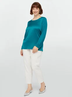 Fiorella Rubino Top E T-Shirt|T-shirt Maniche Lunghe In Due Tessuti