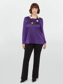 Fiorella Rubino Top E T-Shirt|T-shirt Maniche Lunghe In Due Tessuti