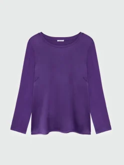 Fiorella Rubino Top E T-Shirt|T-shirt Maniche Lunghe In Due Tessuti