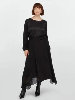 Fiorella Rubino Top E T-Shirt|T-shirt Maniche Lunghe In Due Tessuti