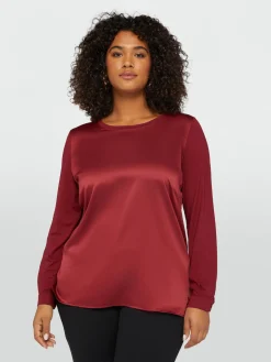 Fiorella Rubino Top E T-Shirt|T-shirt Maniche Lunghe In Due Tessuti