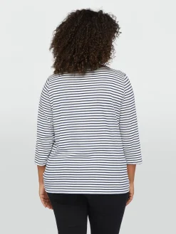 Fiorella Rubino Top E T-Shirt|T-shirt Rigata Con Strass