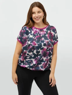 Fiorella Rubino Top E T-Shirt|T-shirt Stampata In Due Tessuti