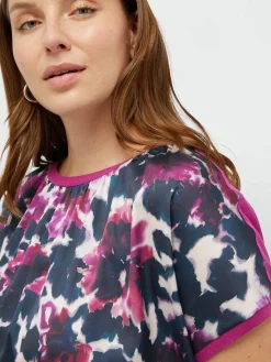 Fiorella Rubino Top E T-Shirt|T-shirt Stampata In Due Tessuti