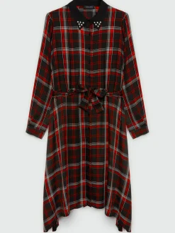 Fiorella Rubino Vestiti|Vestito A Quadri Tartan Con Borchie