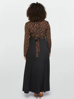 Fiorella Rubino Vestiti|Vestito Lungo Animalier Plissé