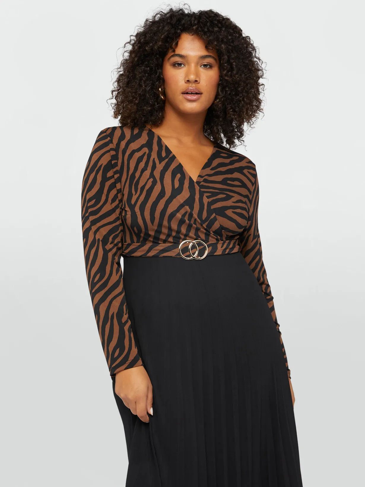 Fiorella Rubino Vestiti|Vestito Lungo Animalier Plissé