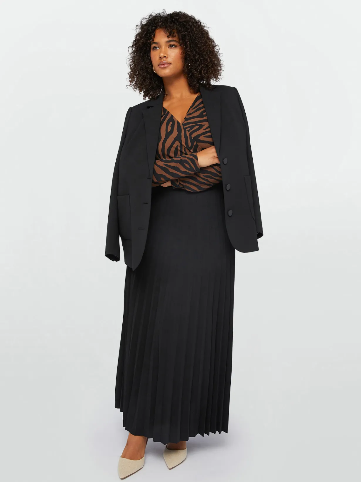 Fiorella Rubino Vestiti|Vestito Lungo Animalier Plissé