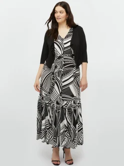 Fiorella Rubino Vestiti|Vestito Lungo Stampa Black And White