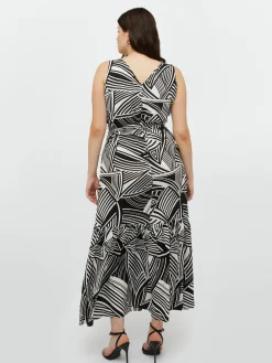 Fiorella Rubino Vestiti|Vestito Lungo Stampa Black And White