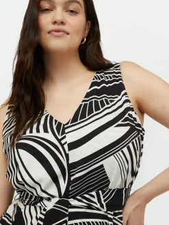 Fiorella Rubino Vestiti|Vestito Lungo Stampa Black And White