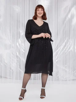 Fiorella Rubino Vestiti|Vestito Midi Con Punti Luce